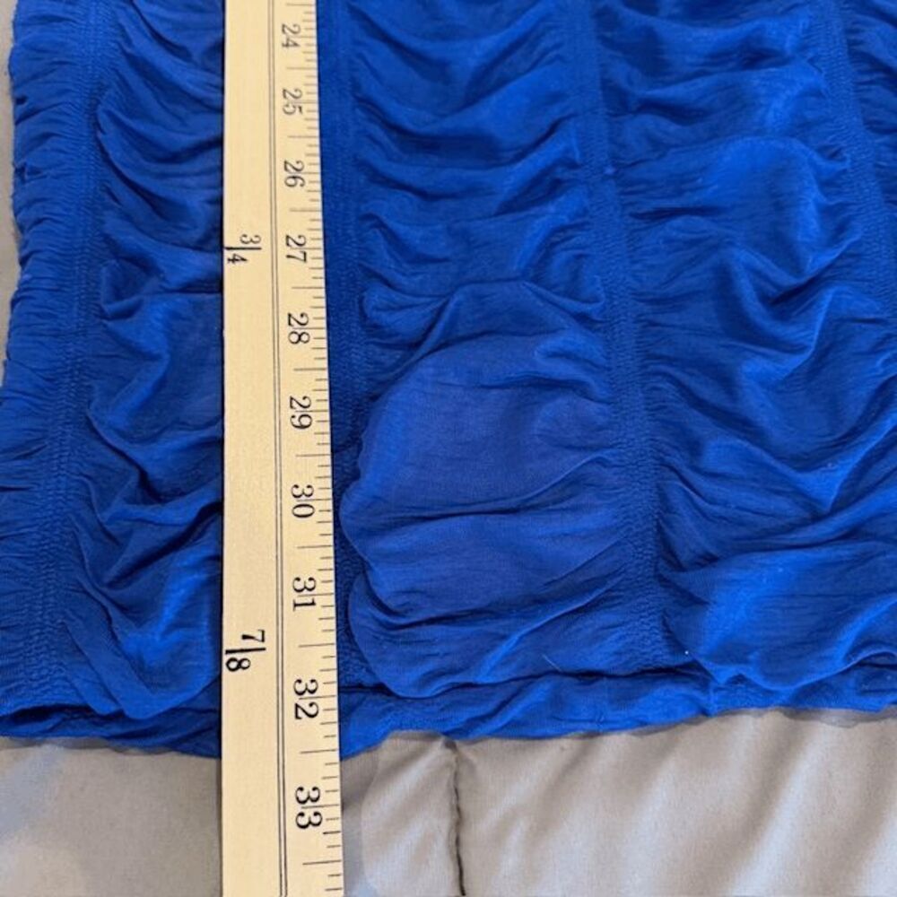 NWT Windsor Vivid Blue Backless Ruched Bodycon Mini Dress Stretch Size Large - Picture 9 of 10